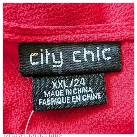 CITY CHIC NWT Faux Wrap Surplice Sheath Dress Size 24 XXL Lust Red V-Neck - Picture 9 of 12